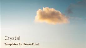  Presentation with cloud - Colorful slide set enhanced with blue-sky-and-small-fluffy backdrop and a sky blue colored foreground