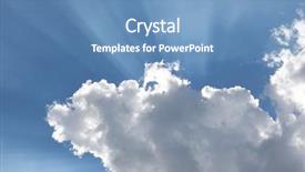  Presentation with sky sun - Slide deck consisting of blue sky and sun streaks background and a teal colored foreground