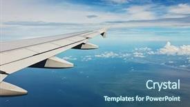  Presentation with sun blue sky and ocean - PPT theme consisting of blue sky and sun view background and a ocean colored foreground