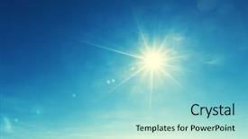  Presentation with sky sun - Presentation theme enhanced with blue sky and sun background and a light blue colored foreground