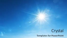  Presentation with sky sun - Theme enhanced with blue sky and sun background and a light blue colored foreground