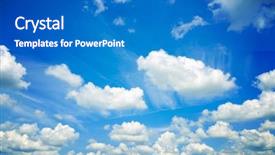  Presentation with sky blue - Presentation having blue sky and white cloud background and a teal colored foreground