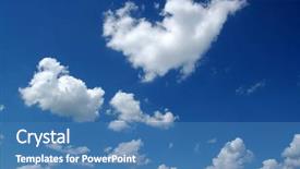  Presentation with plain clear navy blue blue and white cloudy - Audience pleasing slide deck consisting of blue sky and white cloud backdrop and a  colored foreground