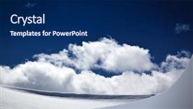  Presentation with white snow - Audience pleasing PPT theme consisting of blue sky and white cluds backdrop and a navy blue colored foreground