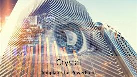  Presentation with view of rotterdam city - Colorful slides enhanced with blue sky animation - city panoramic view backdrop and a coral colored foreground