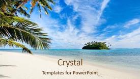  Presentation with pacific islands - PPT theme featuring blue sky at cook islands background and a cream colored foreground