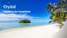  Presentation with turquoise beach - Audience pleasing slides consisting of blue sky at cook islands backdrop and a  colored foreground