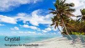  Presentation with pacific islands - Audience pleasing PPT layouts consisting of blue sky at cook islands backdrop and a light blue colored foreground