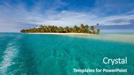  Presentation with pacific island - Colorful presentation theme enhanced with blue sky at cook islands backdrop and a ocean colored foreground