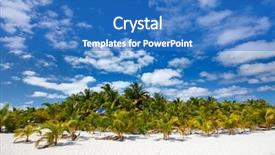  Presentation with palm beach - Presentation design featuring blue sky at cook islands background and a  colored foreground