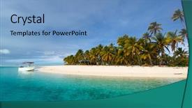  Presentation with pacific island - Theme enhanced with blue sky at cook islands background and a teal colored foreground