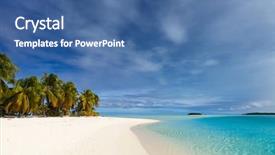  Presentation with pacific island - Slide deck consisting of blue sky at cook islands background and a ocean colored foreground