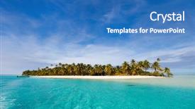  Presentation with pacific island - Beautiful slide deck featuring blue sky at cook islands backdrop and a teal colored foreground