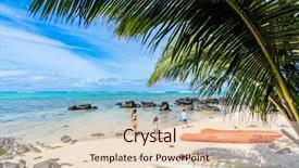  Presentation with pacific islands - Presentation consisting of ocean water and blue sky background and a lemonade colored foreground