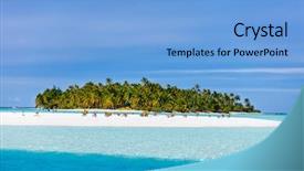  Presentation with pacific island - Presentation theme featuring blue sky at cook background and a light blue colored foreground
