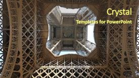  Presentation with eiffel tower paris france - Presentation design with blue sky at day tourist background and a  colored foreground