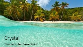  Presentation with virgin islands - Beautiful slides featuring blue sky at us virgin backdrop and a mint green colored foreground