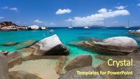  Presentation with virgin islands - Beautiful PPT layouts featuring blue sky at virgin backdrop and a violet colored foreground