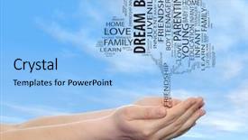  Presentation with education love - Cool new presentation theme with metaphor to child family education backdrop and a light blue colored foreground