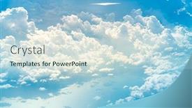  Presentation with sky blue - PPT theme with blue-sky-background-white-cloud background and a lemonade colored foreground
