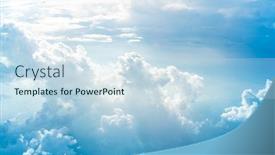  Presentation with blue sky - Theme consisting of blue-sky-background-white-cloud background and a sky blue colored foreground