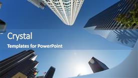  Presentation with los angeles - Beautiful PPT theme featuring blue sky background wide angle backdrop and a teal colored foreground