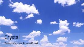  Presentation with sky blue - Audience pleasing theme consisting of blue sky background with clouds backdrop and a light blue colored foreground