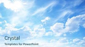  Presentation with blue sky - Colorful slide deck enhanced with blue sky background with tiny backdrop and a sky blue colored foreground