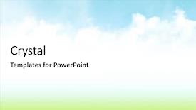  Presentation with abstract green - Cool new slide deck with blue sky clouds and green backdrop and a white colored foreground