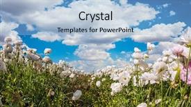  Presentation with artistic - Beautiful slides featuring blue sky floating lush backdrop and a light blue colored foreground