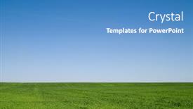  Presentation with blue green - PPT theme featuring blue-sky-green-grass background and a teal colored foreground