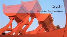  Presentation with blue yellow - Presentation design consisting of blue sky in a construction background and a light blue colored foreground