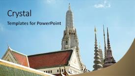  Presentation with view of colonial architecture - Amazing presentation theme having blue sky in bangkok thailand backdrop and a light blue colored foreground