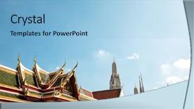  Presentation with architectural - Cool new slide deck with blue sky in bangkok thailand backdrop and a light blue colored foreground