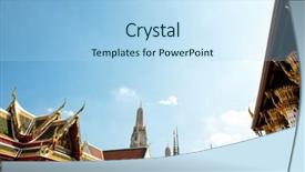  Presentation with sky blue - PPT theme enhanced with blue sky in bangkok thailand background and a light blue colored foreground