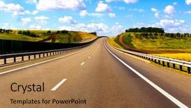  Presentation with green cloud computing - Presentation having blue sky in hot summer background and a coral colored foreground