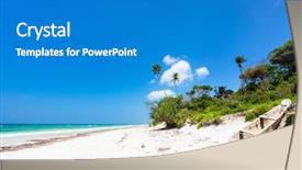  Presentation with white sand - PPT theme with blue sky in kenya background and a gray colored foreground