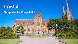  Presentation with sydney - Amazing theme having blue sky in sydney backdrop and a gray colored foreground