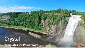  Presentation with sky rainbow - Amazing theme having blue sky near quebec backdrop and a gray colored foreground