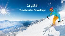  Presentation with alpine - Colorful presentation design enhanced with blue sky on background free backdrop and a  colored foreground