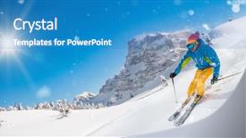  Presentation with alpine - PPT theme having blue sky on background free background and a teal colored foreground