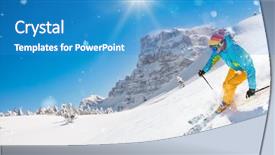  Presentation with beautiful skin and beach - Presentation enhanced with blue sky on background free background and a teal colored foreground