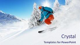  Presentation with alpine - Cool new presentation design with blue sky on background free backdrop and a sky blue colored foreground