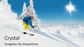  Presentation with blue sky - Colorful slide deck enhanced with blue sky on background free backdrop and a  colored foreground