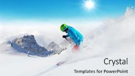  Presentation with beautiful skin and beach - Presentation theme with blue sky on background free background and a  colored foreground