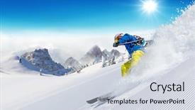  Presentation with alpine - Colorful theme enhanced with blue sky on background free backdrop and a lemonade colored foreground