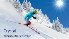  Presentation with sky blue - Audience pleasing presentation theme consisting of blue sky on background free backdrop and a  colored foreground