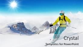  Presentation with sky blue - PPT theme consisting of blue sky on background free background and a  colored foreground