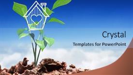  Presentation with pink sky - Slides having pink triangle - close-up of garbage against blue background and a light blue colored foreground