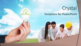  Presentation with green architecture - Theme enhanced with blue sky over green background and a cool aqua colored foreground